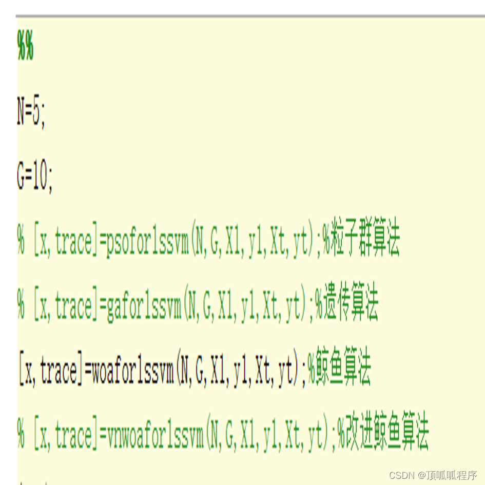 129基于matlab<span style='color:red;'>的</span>粒子群<span style='color:red;'>算</span><span style='color:red;'>法</span>、遗传<span style='color:red;'>算</span><span style='color:red;'>法</span>、鲸鱼<span style='color:red;'>算</span><span style='color:red;'>法</span>、改进鲸鱼算法<span style='color:red;'>优化</span><span style='color:red;'>最</span>小二乘支持向量机（lssvm）<span style='color:red;'>的</span>gam正则化参数和sig2RBF函数<span style='color:red;'>的</span>参数