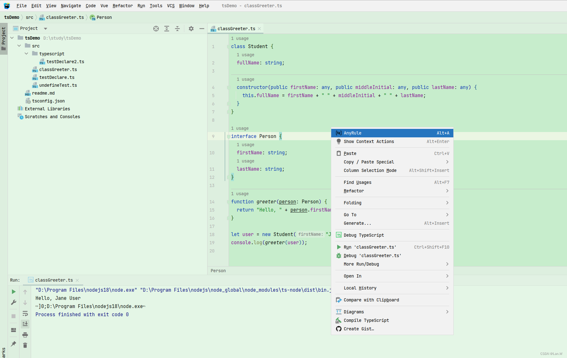 webstorm 创建运行纯Typescript项目