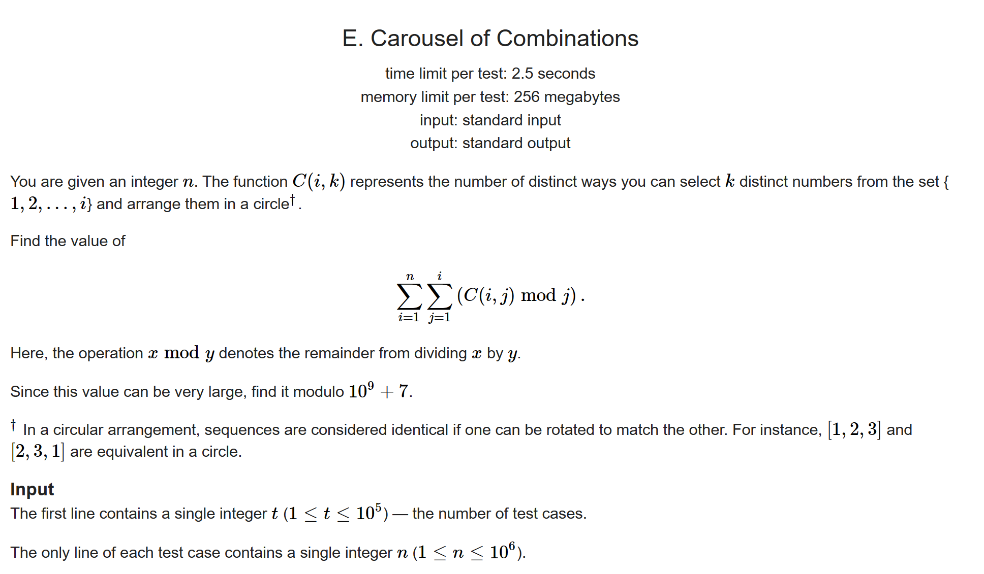 Codeforces Round 940 E. Carousel of Combinations 【威尔逊定理】