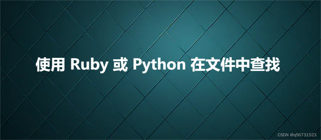 使用 Ruby 或 Python 在文件中查找