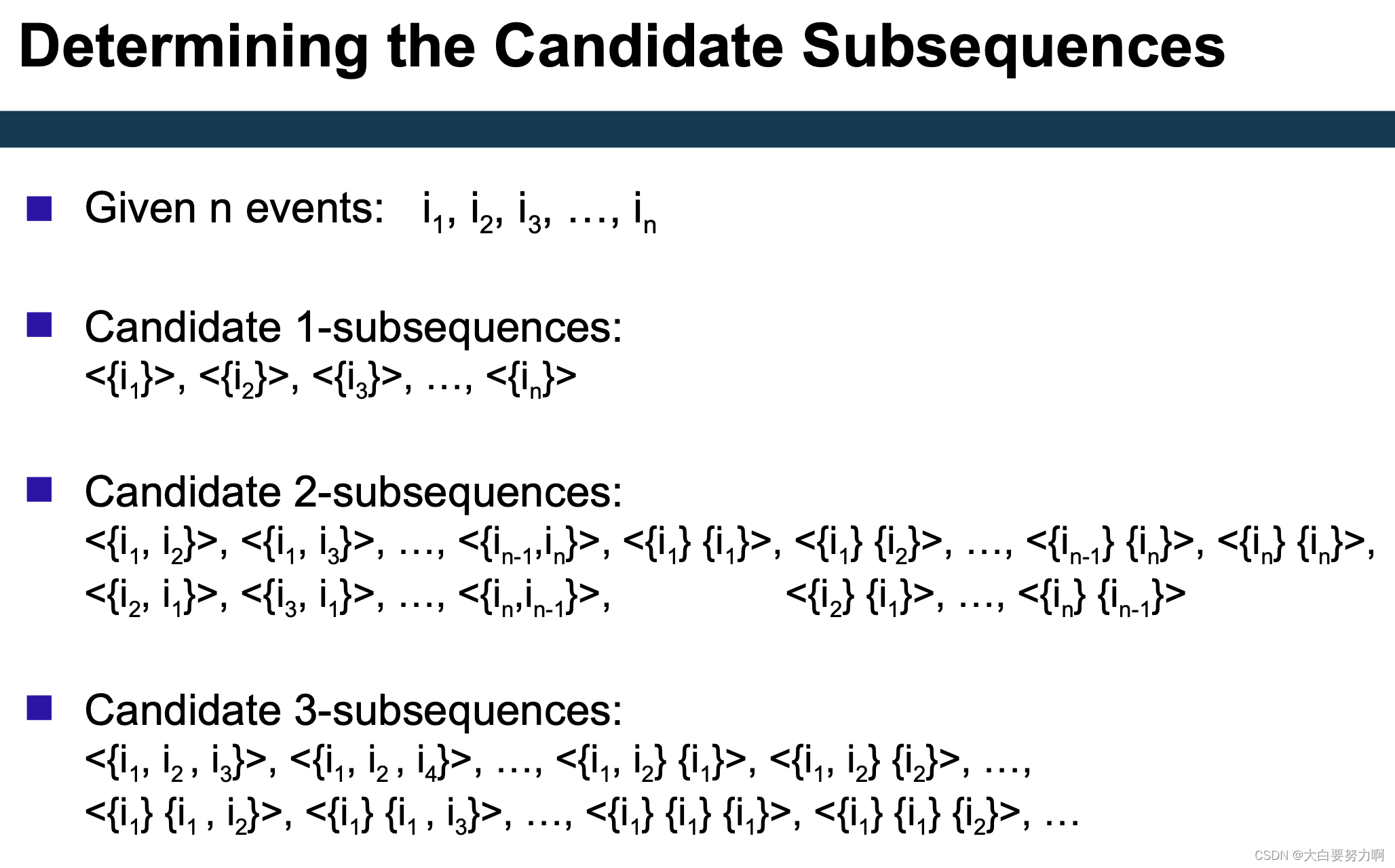 Determining the Candidate Subsequences