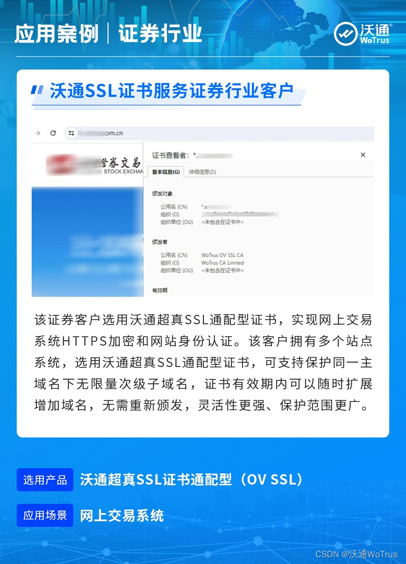 沃通SSL证书证券行业应用案例