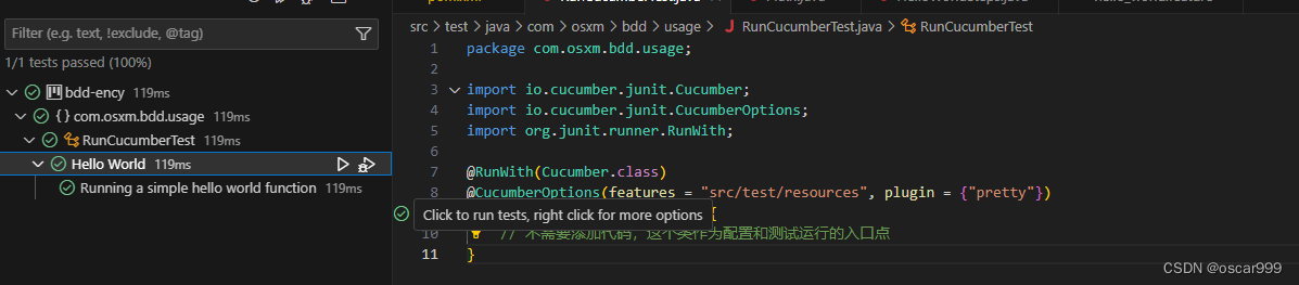 Cucumber-JVM的示例和运行解析