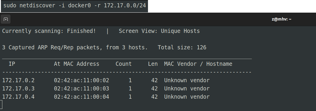 时间序列数据库选型: influxdb； netdiscover列出docker实例们的ip