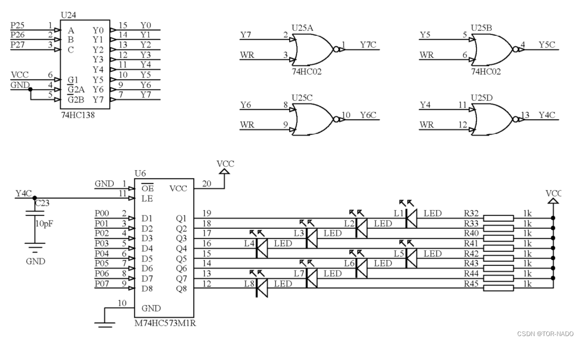 mqg5读图:控制led灯led灯的控制引脚不是直接接到单片机的p0接口上