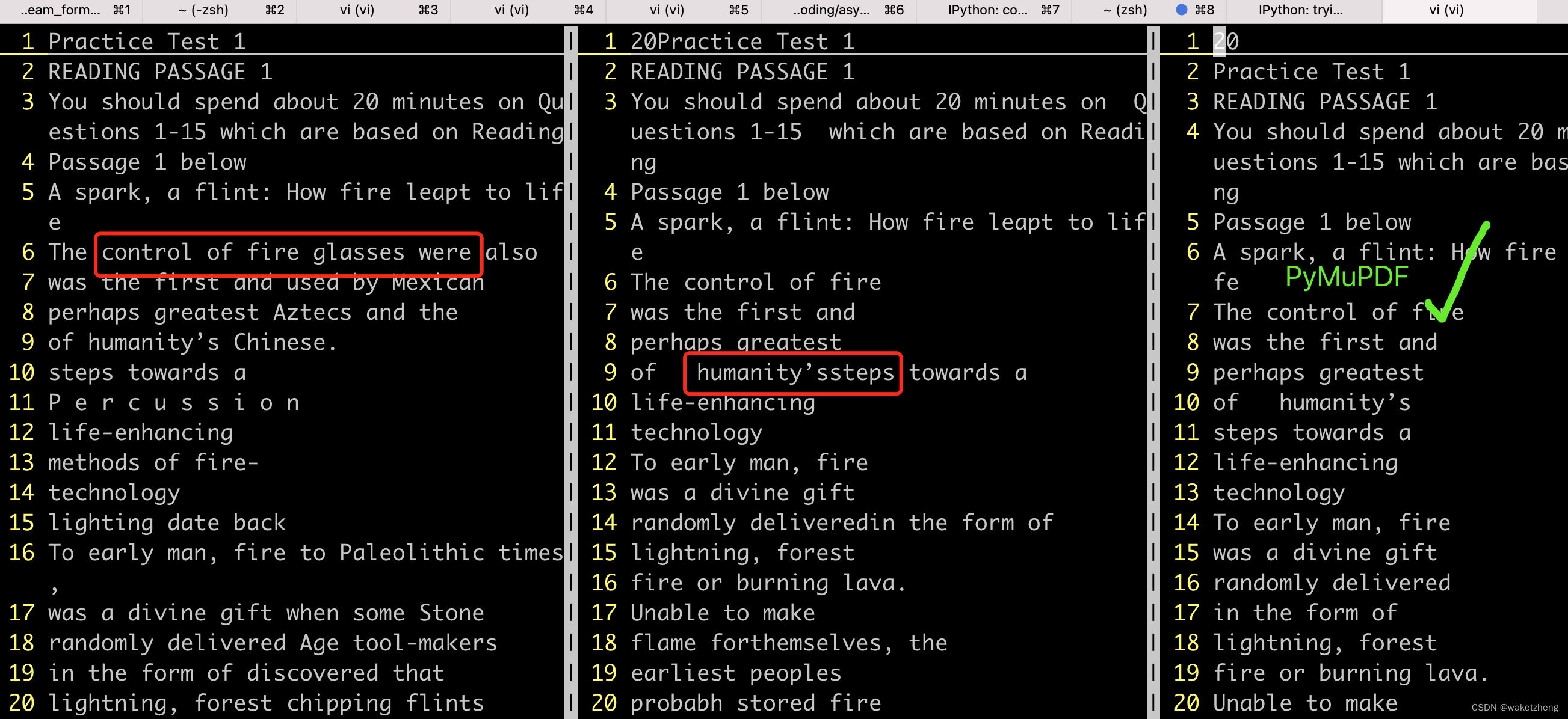 Python读取PDF文字转txt，解决分栏识别问题，能读两栏