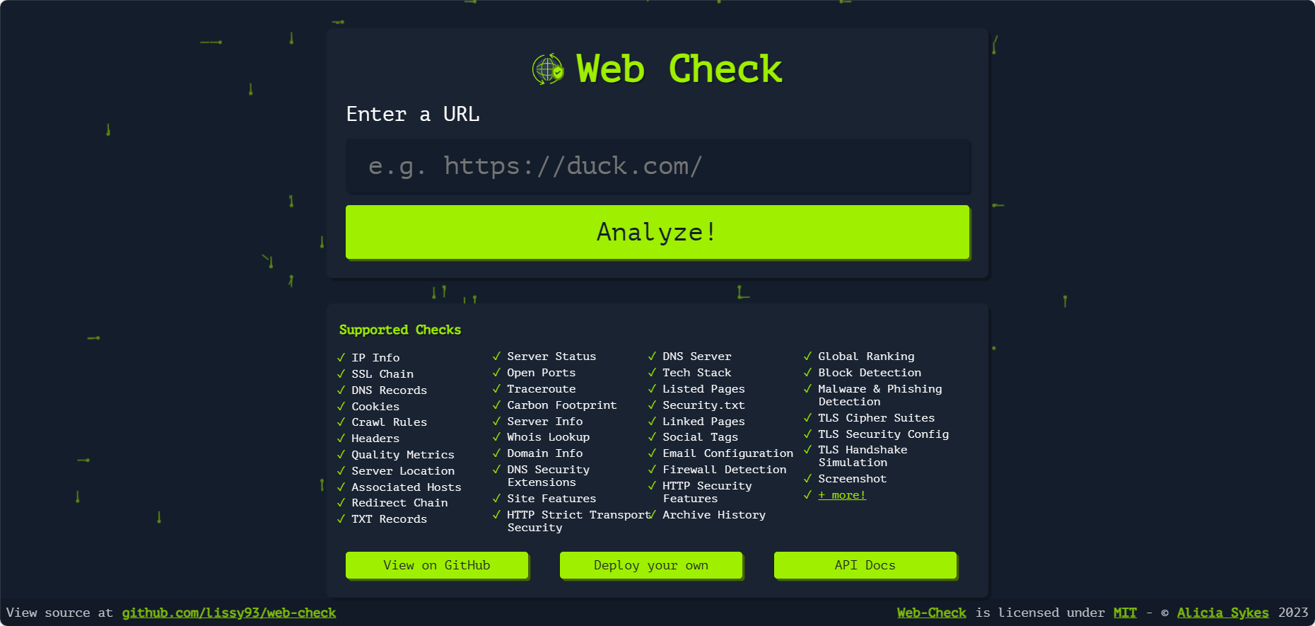 一款超酷的一体化网站测试工具：Web-Check