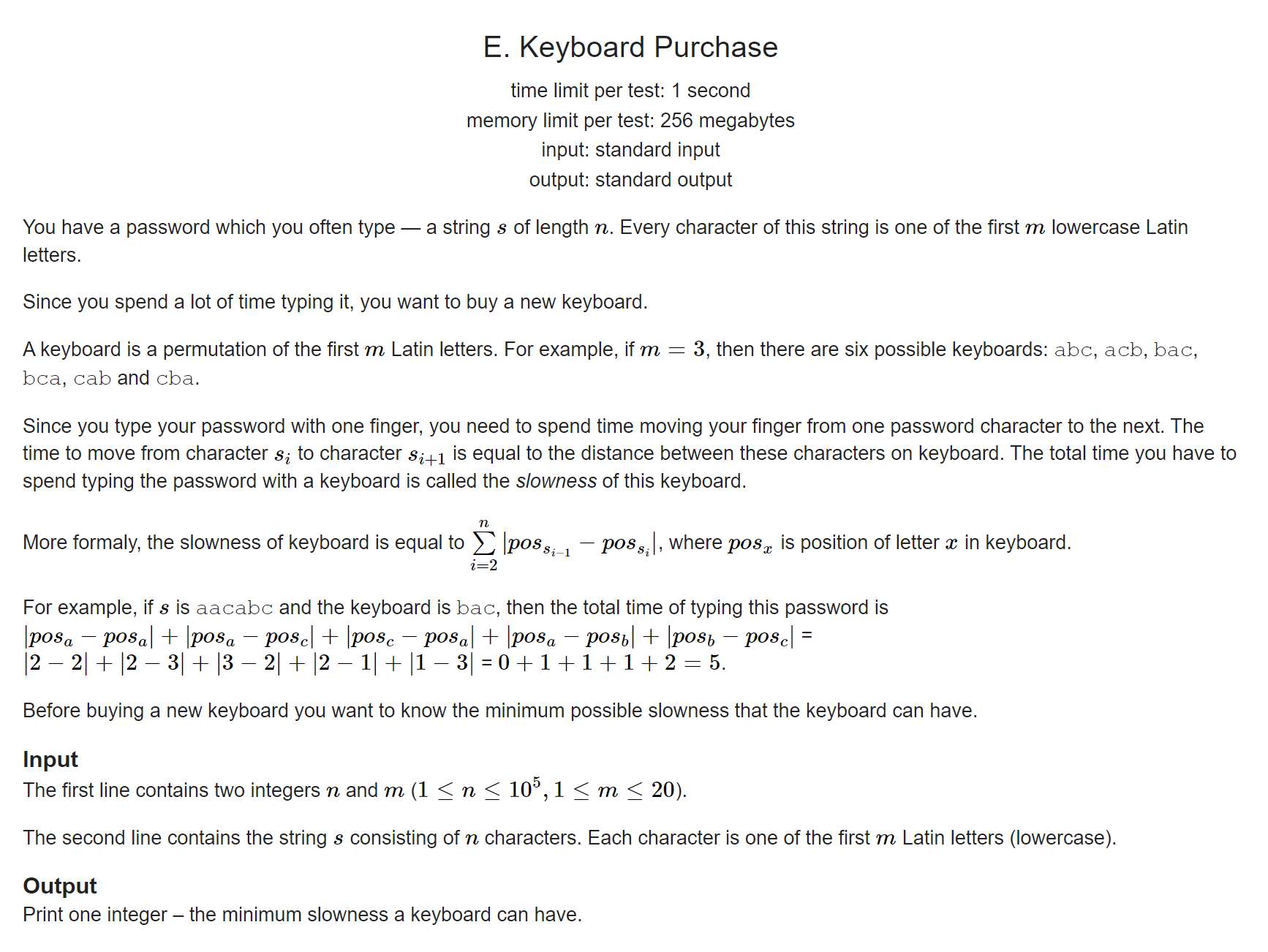 Codeforces Edu 74 E. Keyboard Purchase 【状压DP +贡献】