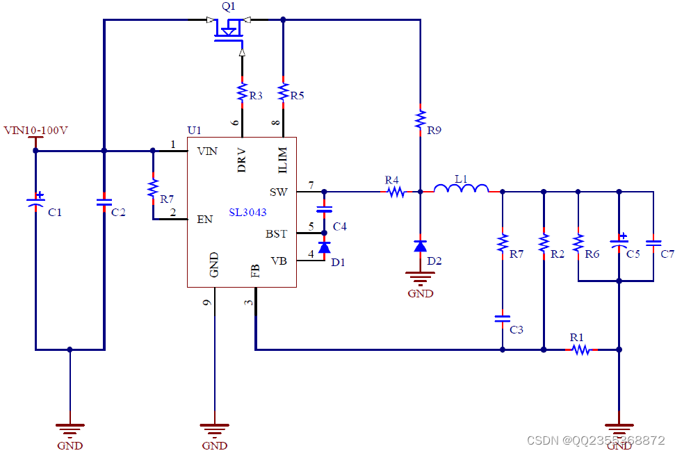 SL3043耐压120V降压恒压 降48V 降24V 降12V 降5V 大电流10V芯片