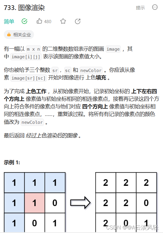 BFS解决FloodFill算法相关leetcode算法题