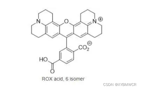 6-ROX 羧酸，6-Rhodamine X carboxylic acid，用作需要透膜的生物探针的荧光报告基团