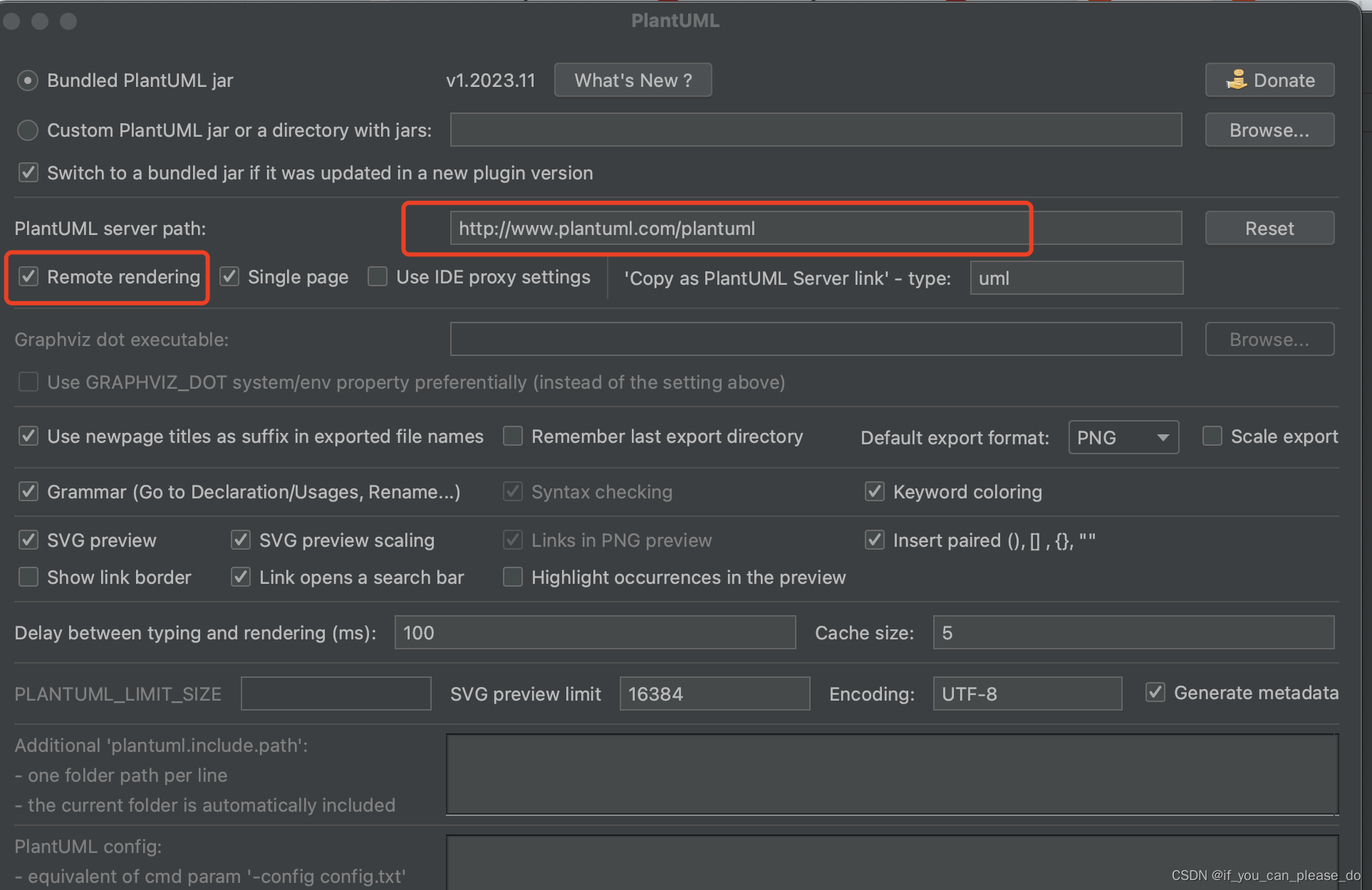 idea使用plantuml插件报错（类图）：Dot Executable: /opt/local/bin/dot