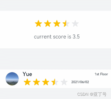 鸿蒙（HarmonyOS）项目方舟框架（ArkUI）之Rating组件