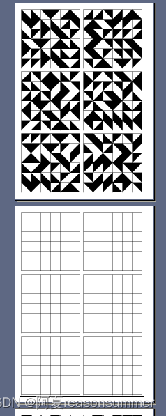 【教学类-58-04】黑白三角拼图04（2-10宫格，每个宫格随机1张-6张，带空格纸）