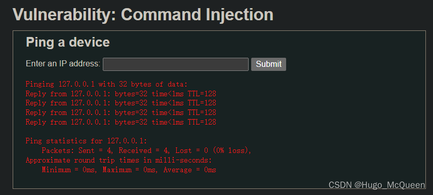 [dvwa] Command Injection