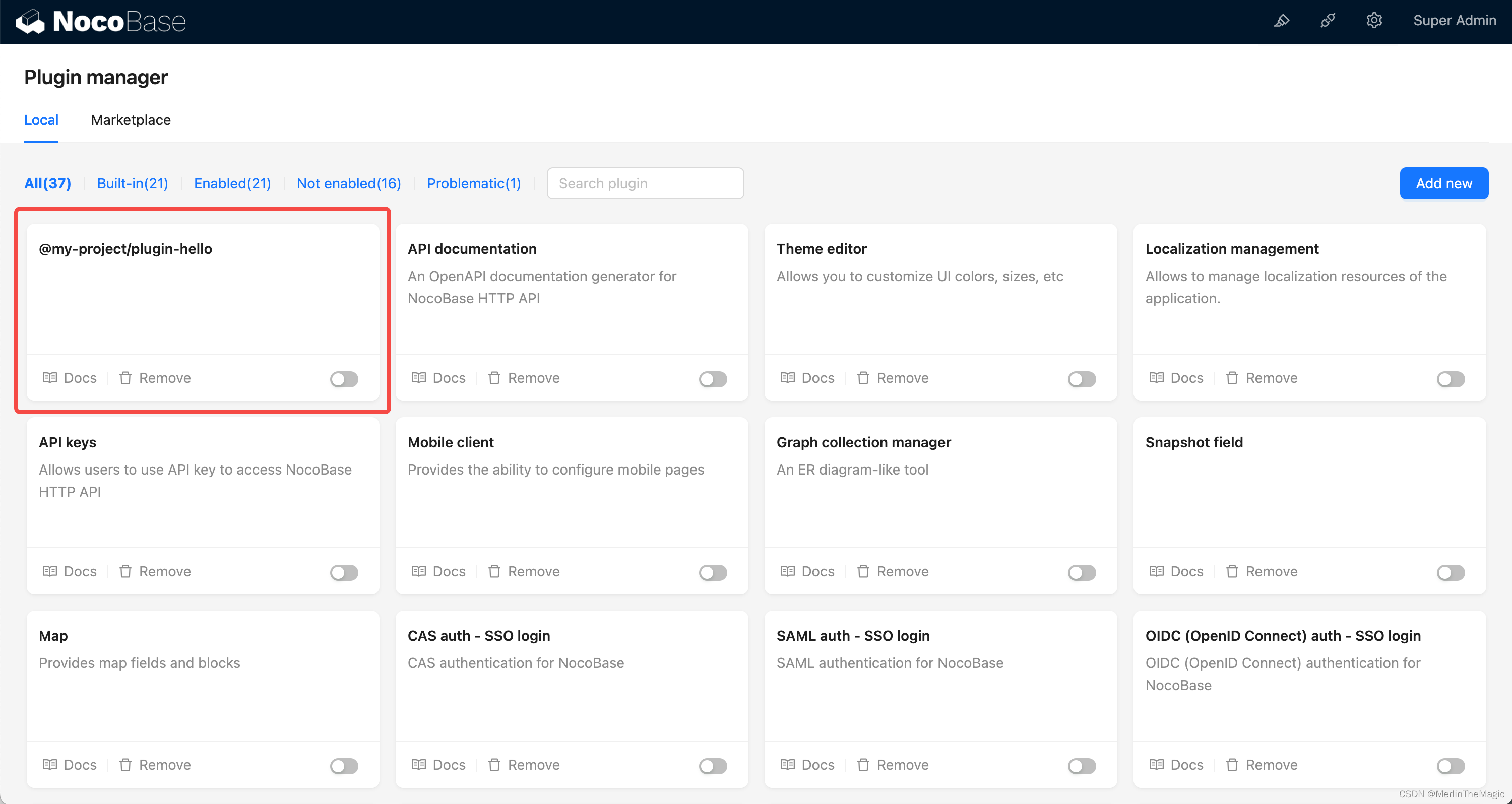 Nocobase plugin