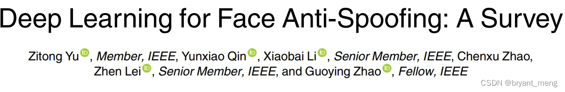 【FAS Survey】《Deep learning for face anti-spoofing: A Survey》