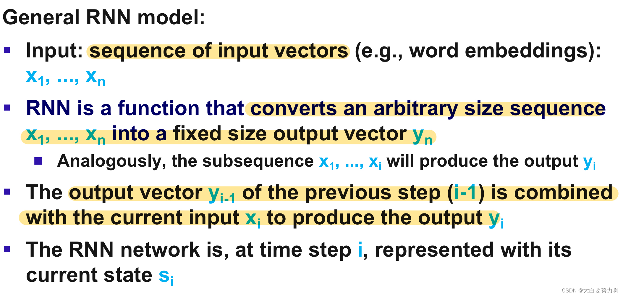 General RNN model