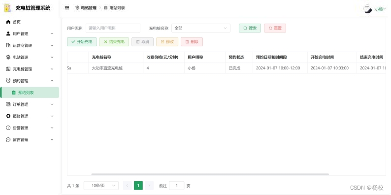 杨校老师课堂之基于SpringBoot + Vue3 的充电桩管理平台设计