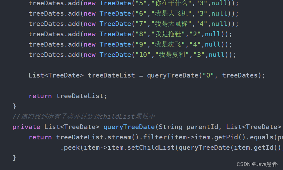 [超详细]Java子父类树形结构查询和删除[小白]