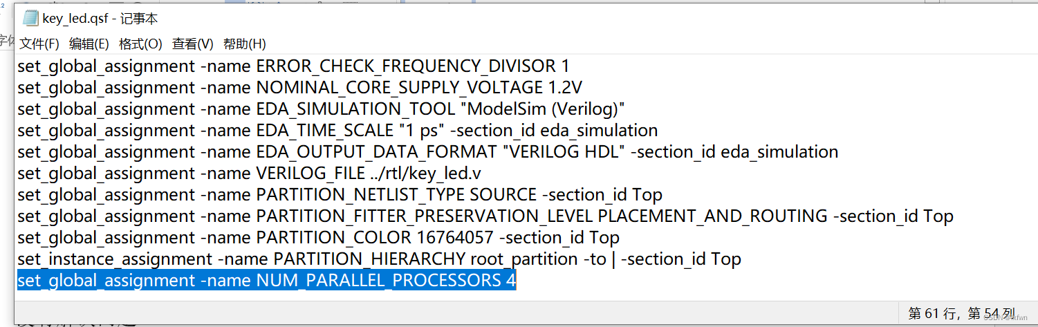 set the global assignment num_parallel_processors in your qsf