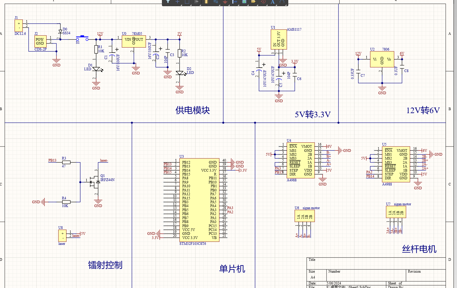 【工程详解】基于Stm32c8t6-<span style='color:red;'>镭</span>射<span style='color:red;'>激光</span>打印机的设计工程详解