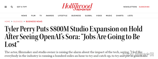 Sora抢饭碗！好莱坞大亨停止，8亿美元投资