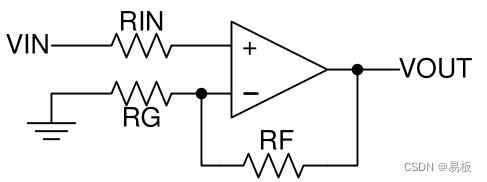 同相配置的运算放大器原理图