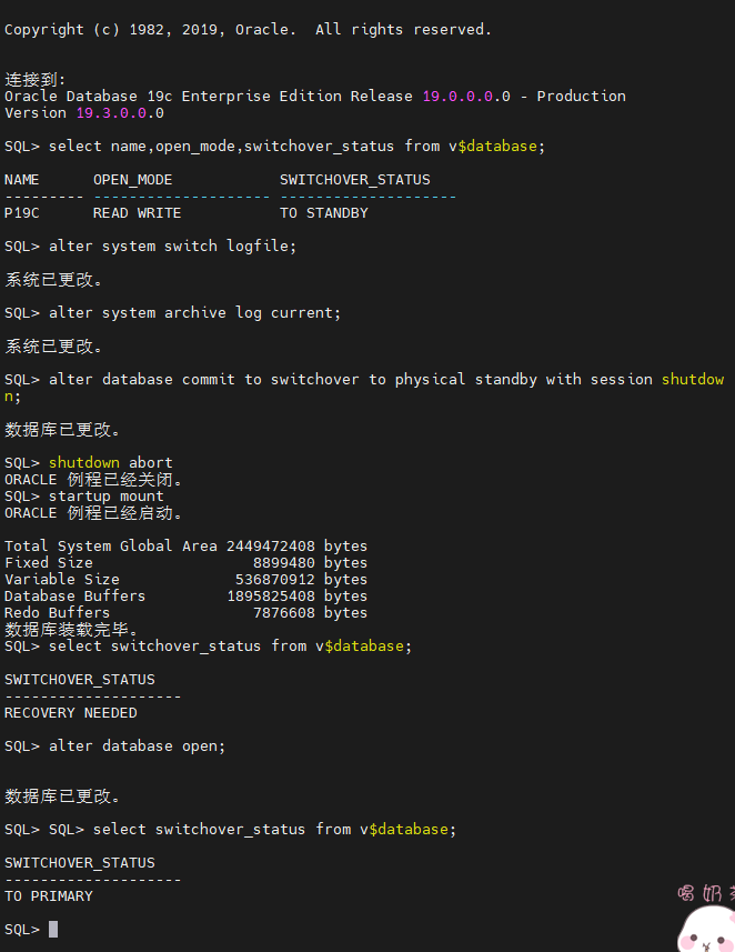 Oracle ADG<span style='color:red;'>主</span><span style='color:red;'>备</span>切换