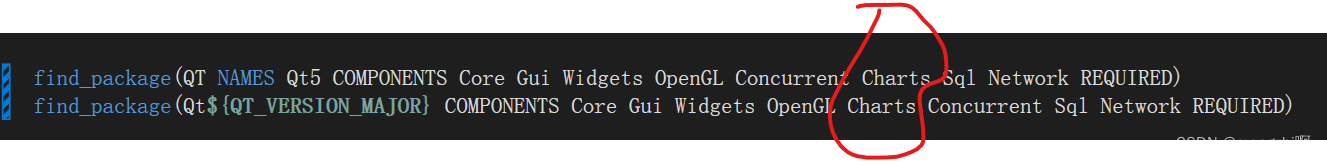 qtvs2022工程cmakelist.txt添加<span style='color:red;'>QCharts</span><span style='color:red;'>模块</span>