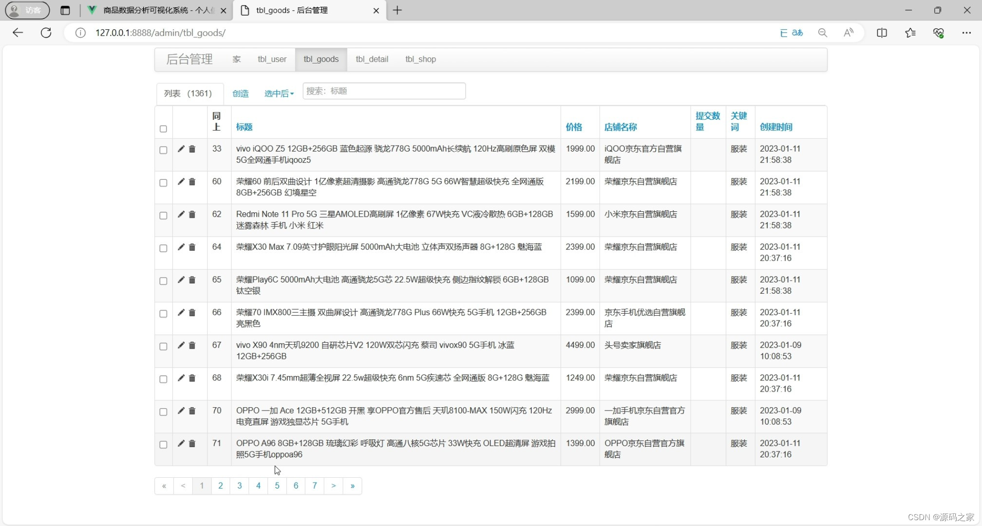 商品销售数据采集分析可视化系统 京东商品数据爬取+可视化 大数据 python计算机毕业设计（附源码）✅