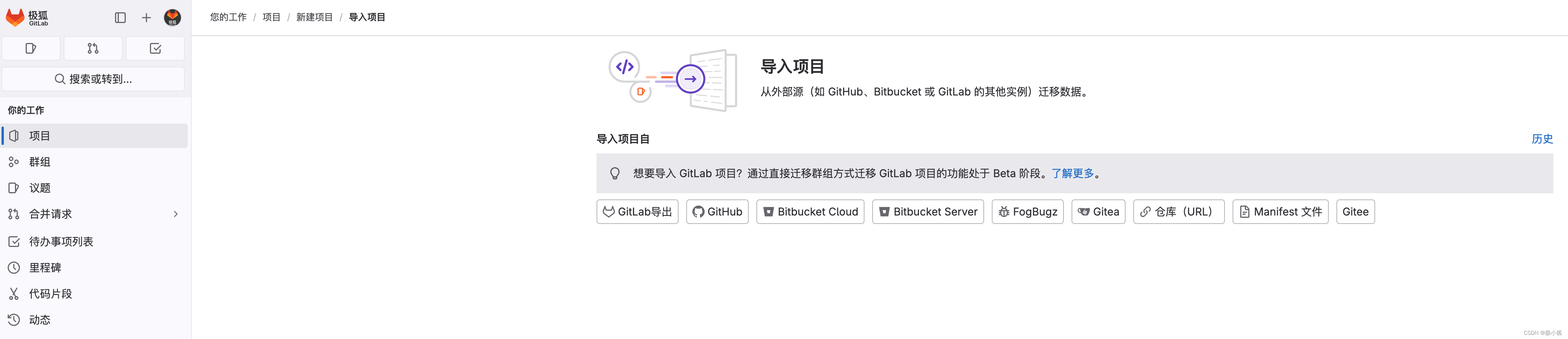 极狐GitLab 使用指南：开启多种导入导出源