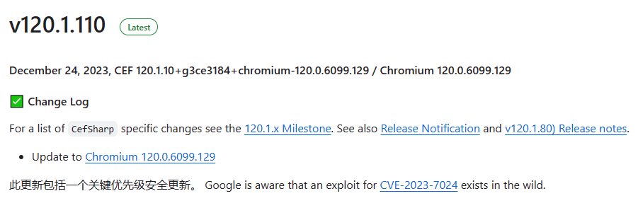 CEF 120.1.10+g3ce3184+chromium-120.0.6099.129 / Chromium 120.0.6099.129