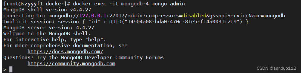 Docker 安装 MongoDb4