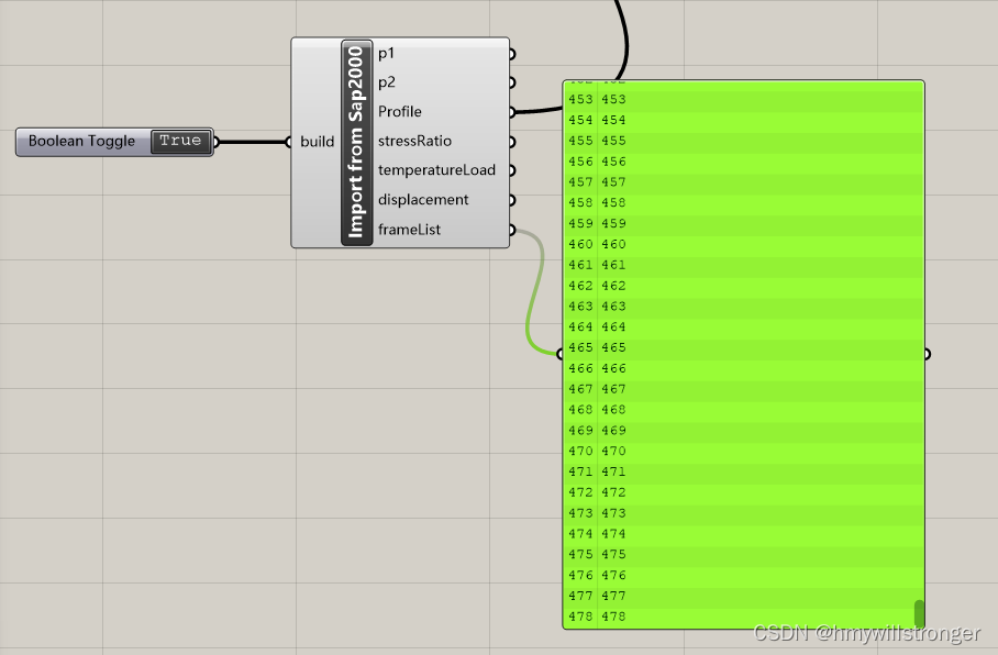 【C#】【SAP2000】读取SAP2000中frame单元列表到Grasshopper中