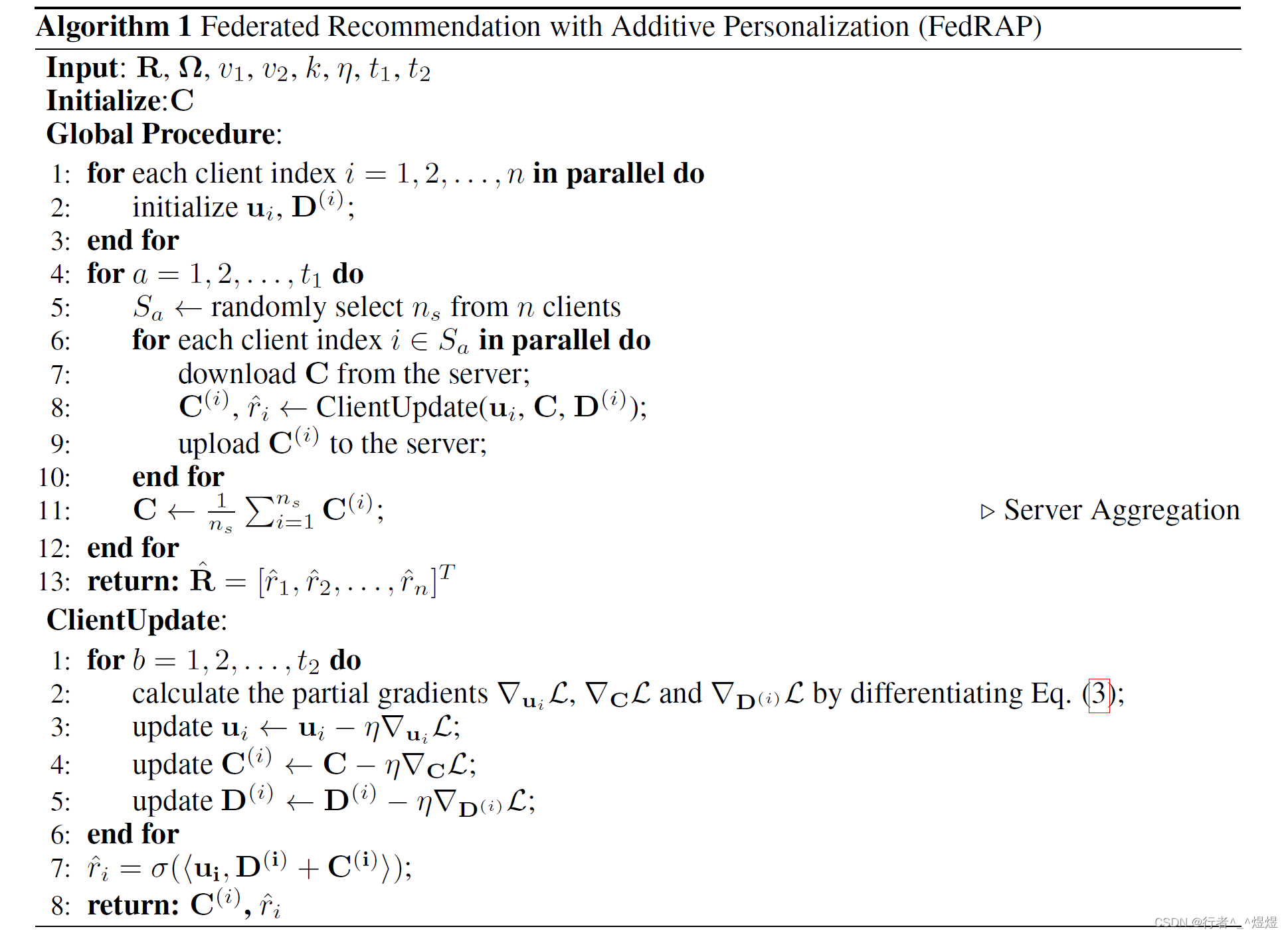 FedRAP Algorithm