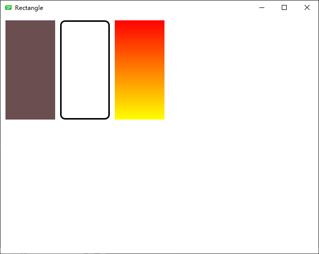 Rectangle：圆角<span style='color:red;'>矩形</span>、渐变<span style='color:red;'>矩形</span>、随机颜色<span style='color:red;'>矩形</span>