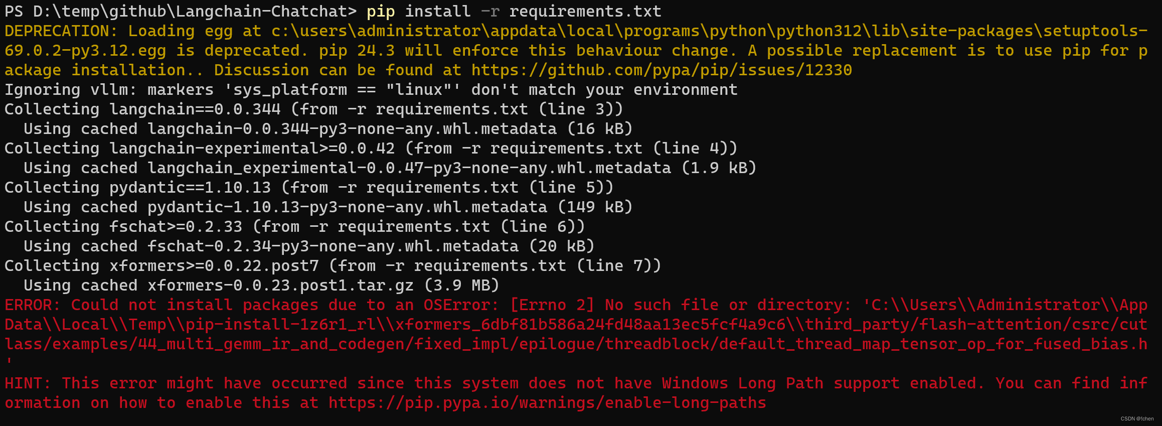 Windows11安装python模块transformers报错Long Path处理