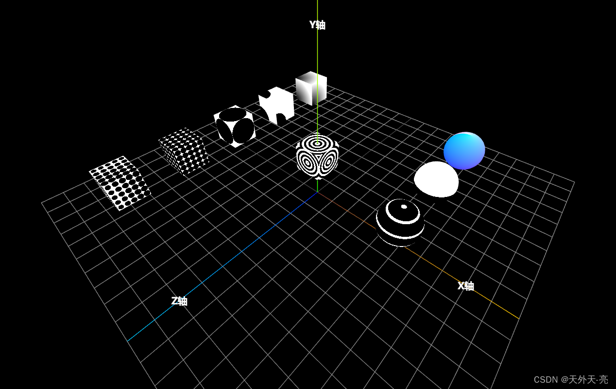 ThreeJS-3D教学十四：ShaderMaterial（length、fract、step）