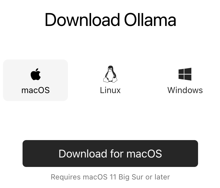 图1  下载 Ollama macOS 版本