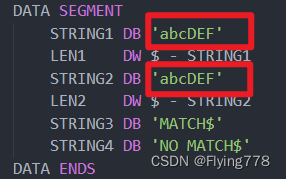 4.2 试编写一程序，要求比较两个字符串STRING1和STRING2所含字符是否相同，若相同则显示“MATCH”，若不相同则显示“NO MATCH”