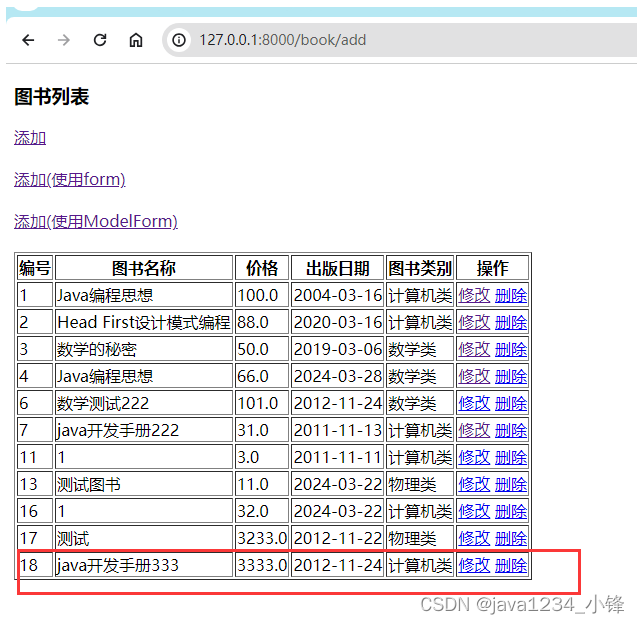 一周学会Django5 Python Web开发 - Django5 ModelForm表单定义与使用