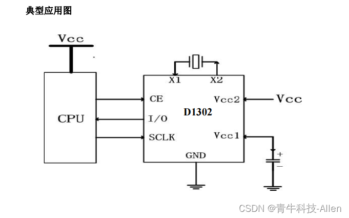 涓流充电计时电路芯片D1302，具有双管脚主电源和备用电源，可编程涓流充 电器VCC1，还有 31 字节的暂存器等功能