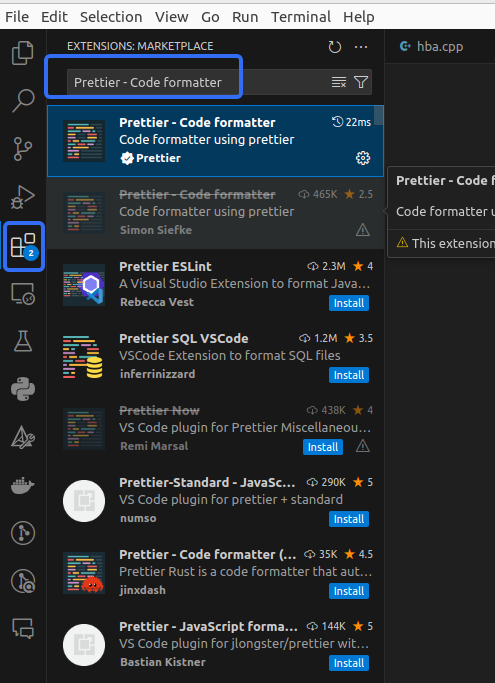 VSCode Prettier - Code formatter 代码格式化