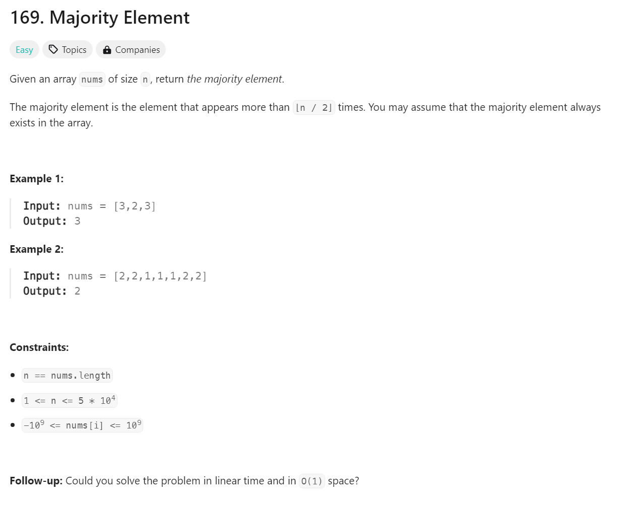 169. Majority Element