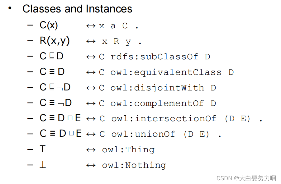 Ontologies in Description Logics Notation1