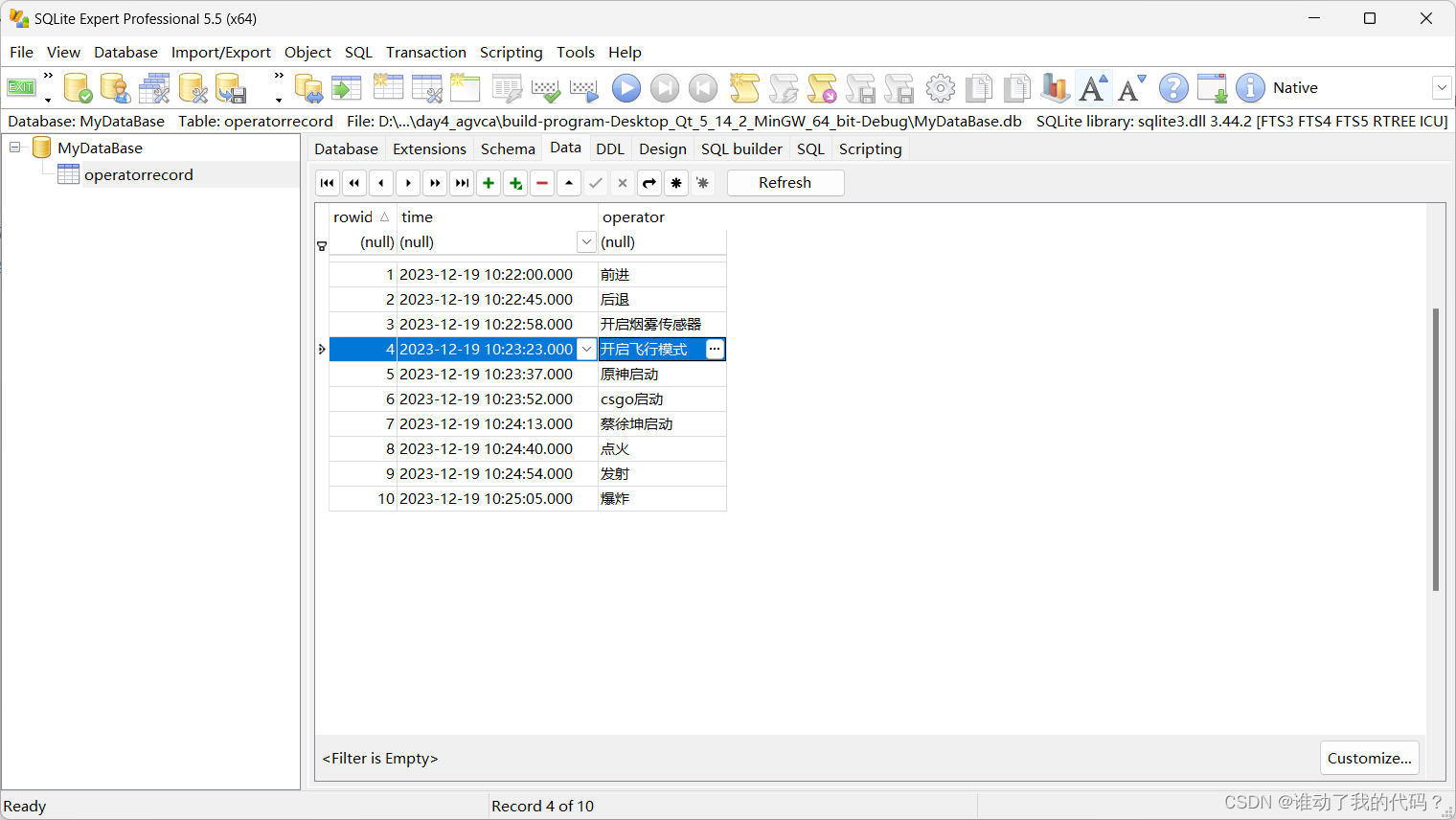 sqlite create table