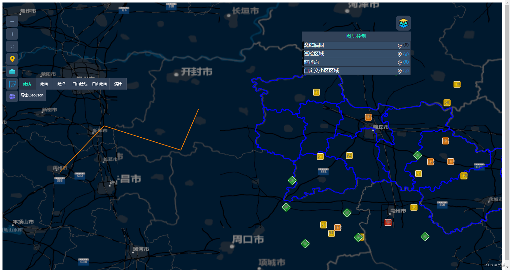 openlayer实现webgis端绘制制图及编辑