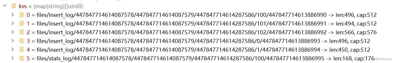 milvus insert数据在s3的存储