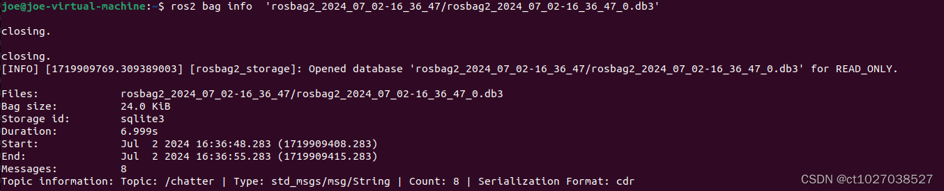 ROS2 rosbag2记录仪